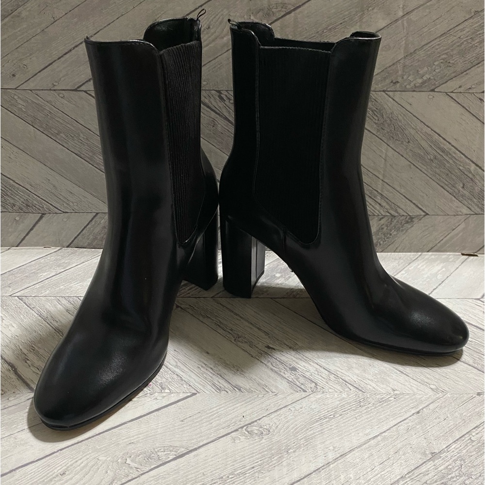 H&M BLACK HEELED CHELSEA ANKLE BOOTS SIZE 10